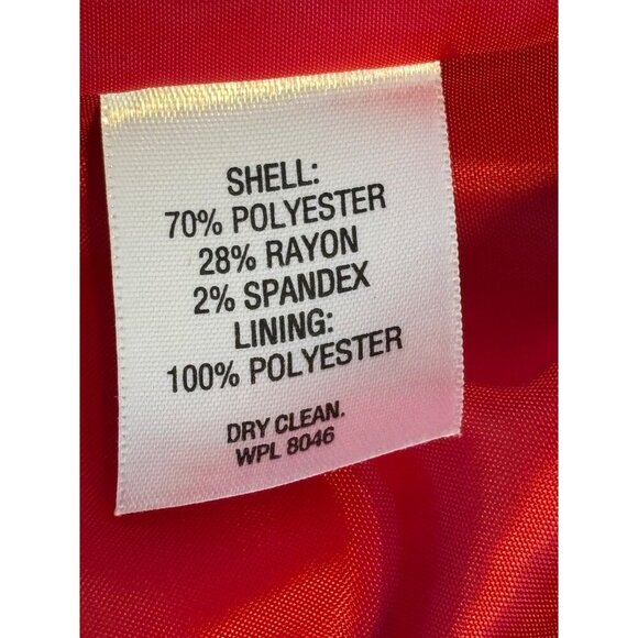 JM Collection Petite Red Button-Up Coat Pockets & Collared Neckline Women's P/P - Picture 4 of 8